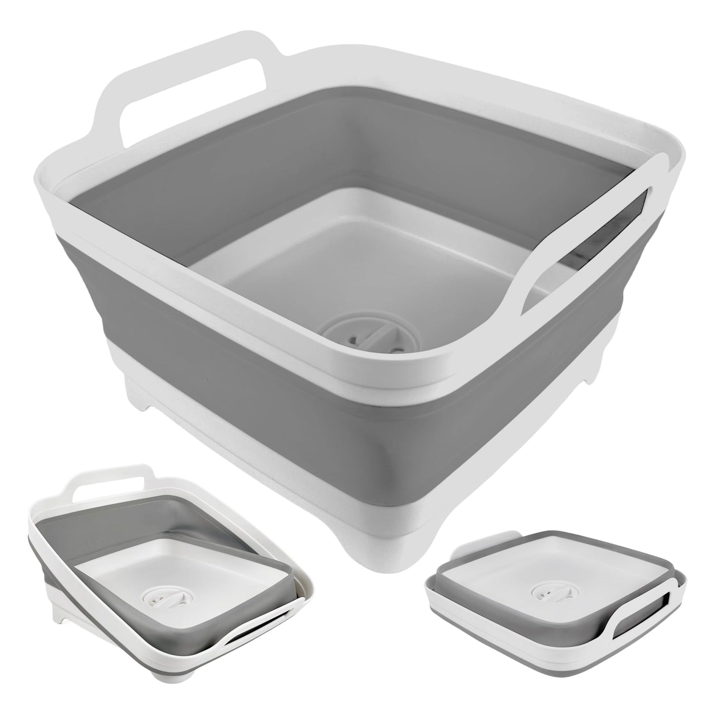 Collapsible Wash Basin for Baby Bottles with Drain Plug, 2.4 Gallons