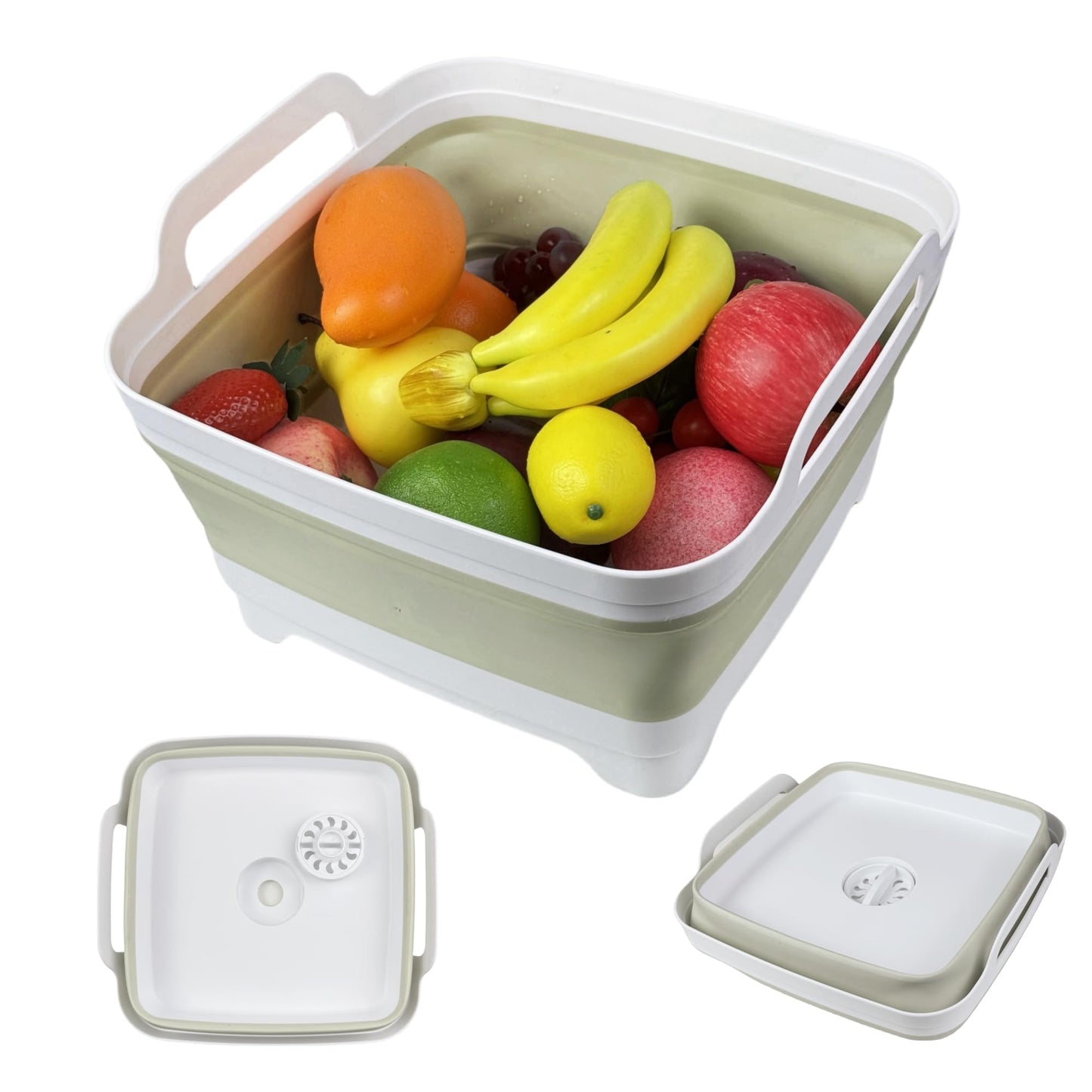 Collapsible Wash Basin for Baby Bottles with Drain Plug, 2.4 Gallons