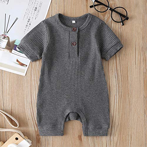 Baby 2/3 Pack Solid Romper Ribbed Short/Long Sleeve Bodysuits