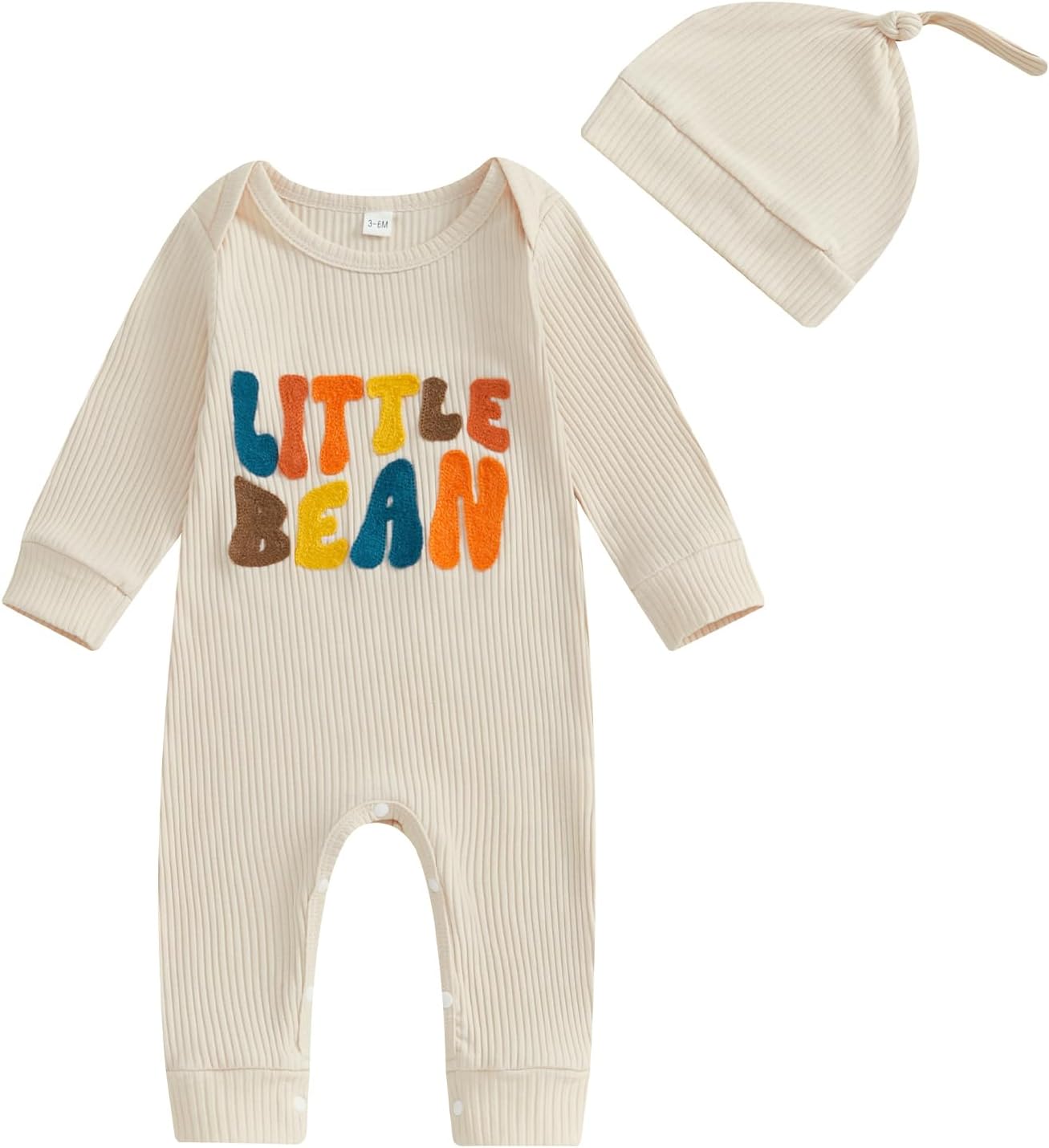 Ribbed Baby Boy Jumpsuit & Hat