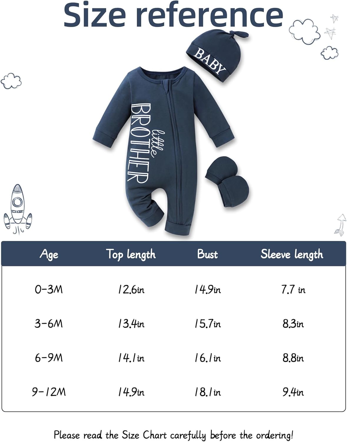 Baby Boy Solid One Piece With Mittens