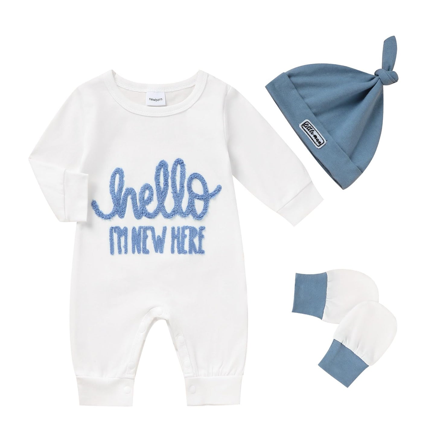 Newborn Romper Baby Boy w/ Pop Out Letters