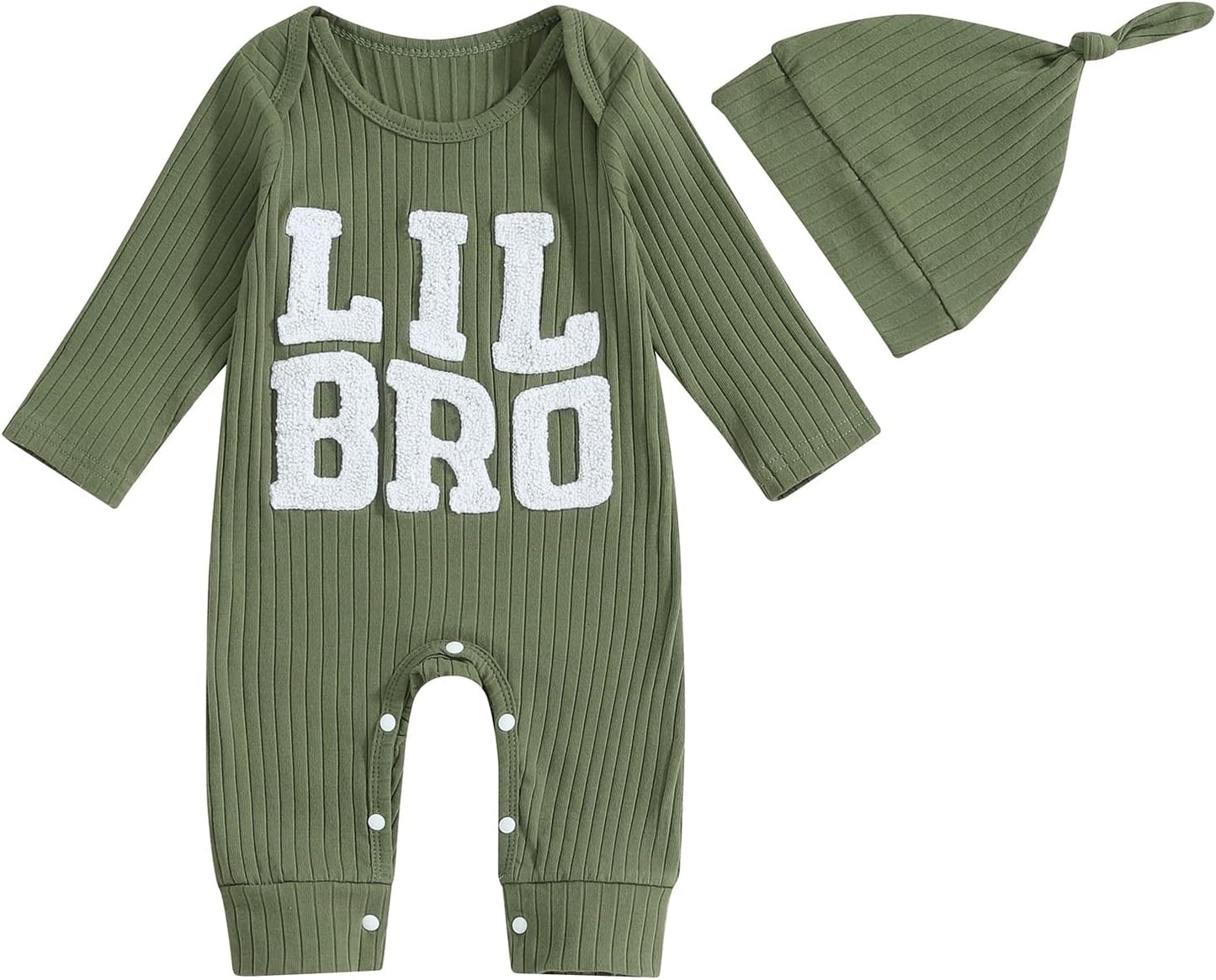 Ribbed Baby Boy Jumpsuit & Hat