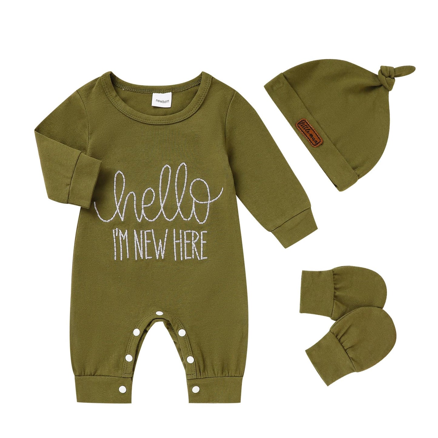 Newborn Romper Baby Boy w/ Pop Out Letters