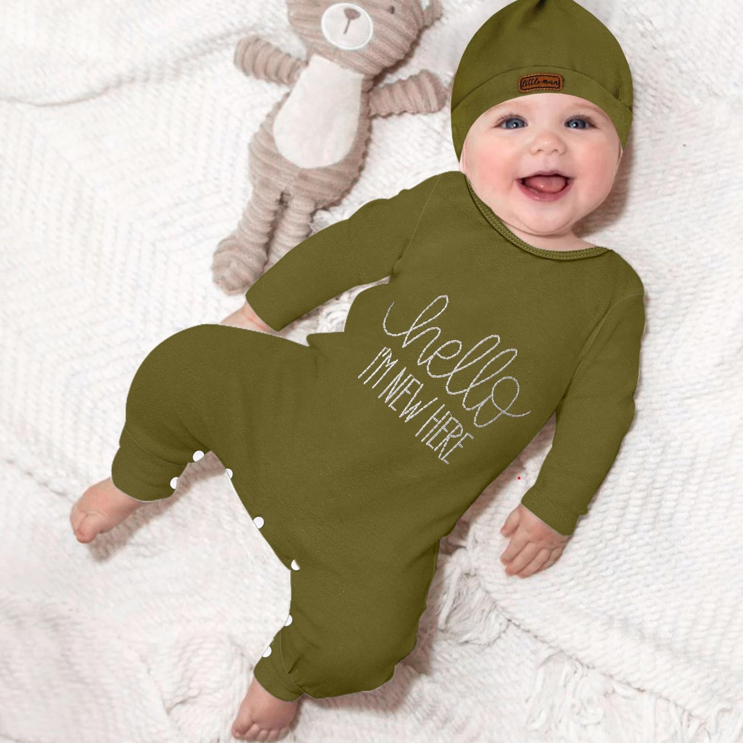 Newborn Romper Baby Boy w/ Pop Out Letters