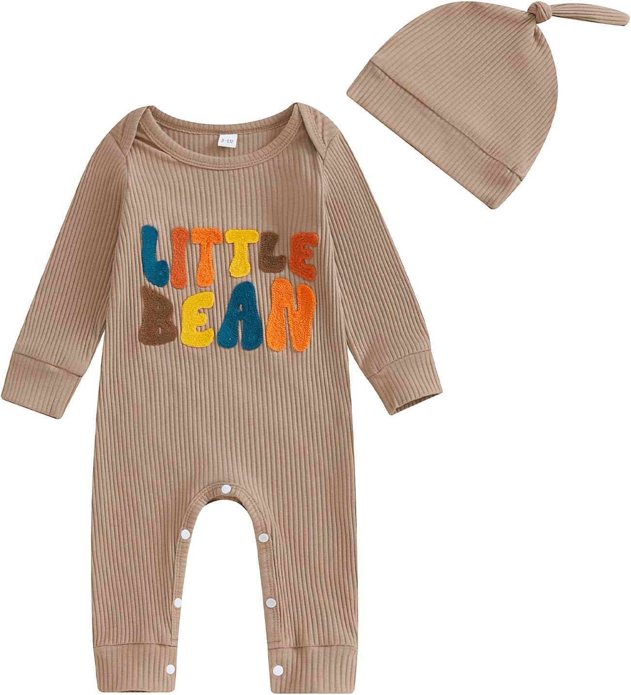 Ribbed Baby Boy Jumpsuit & Hat