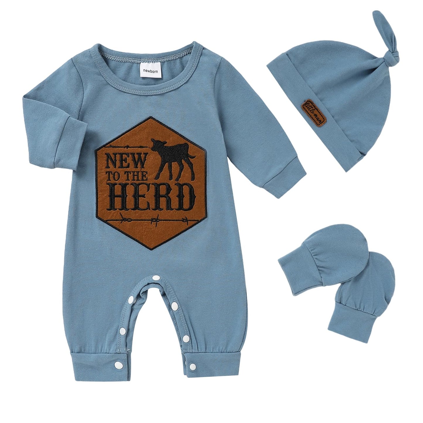 Newborn Romper Baby Boy w/ Pop Out Letters