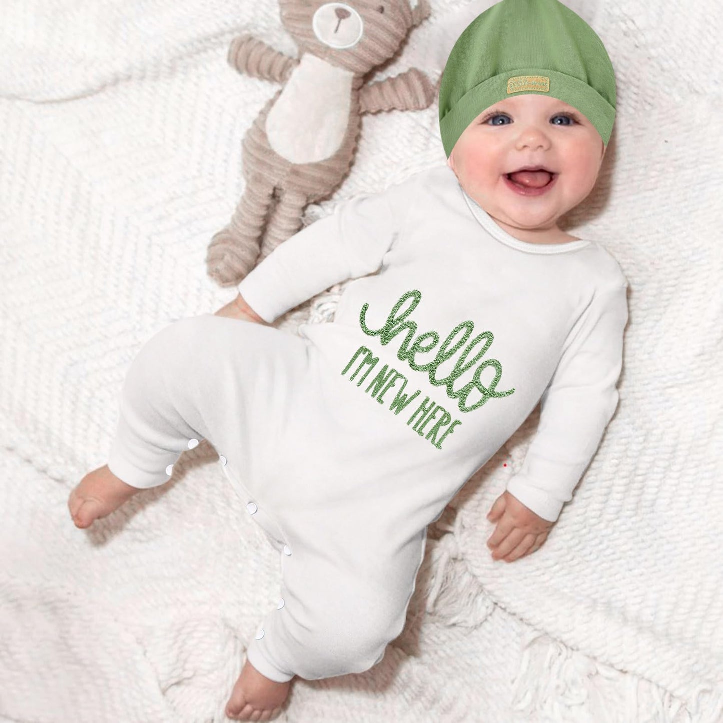 Newborn Romper Baby Boy w/ Pop Out Letters