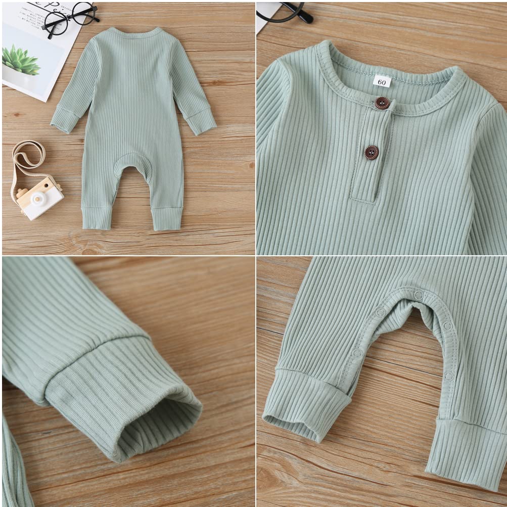 Baby 2/3 Pack Solid Romper Ribbed Short/Long Sleeve Bodysuits